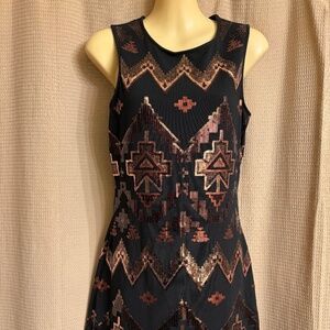 Express Black & Gold Sequin Dress Women's S/P